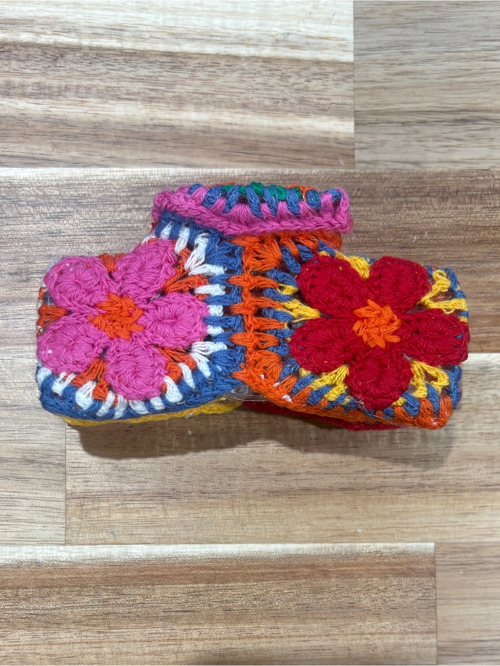 Handmade Crochet Hair Claw with Colorful Motif